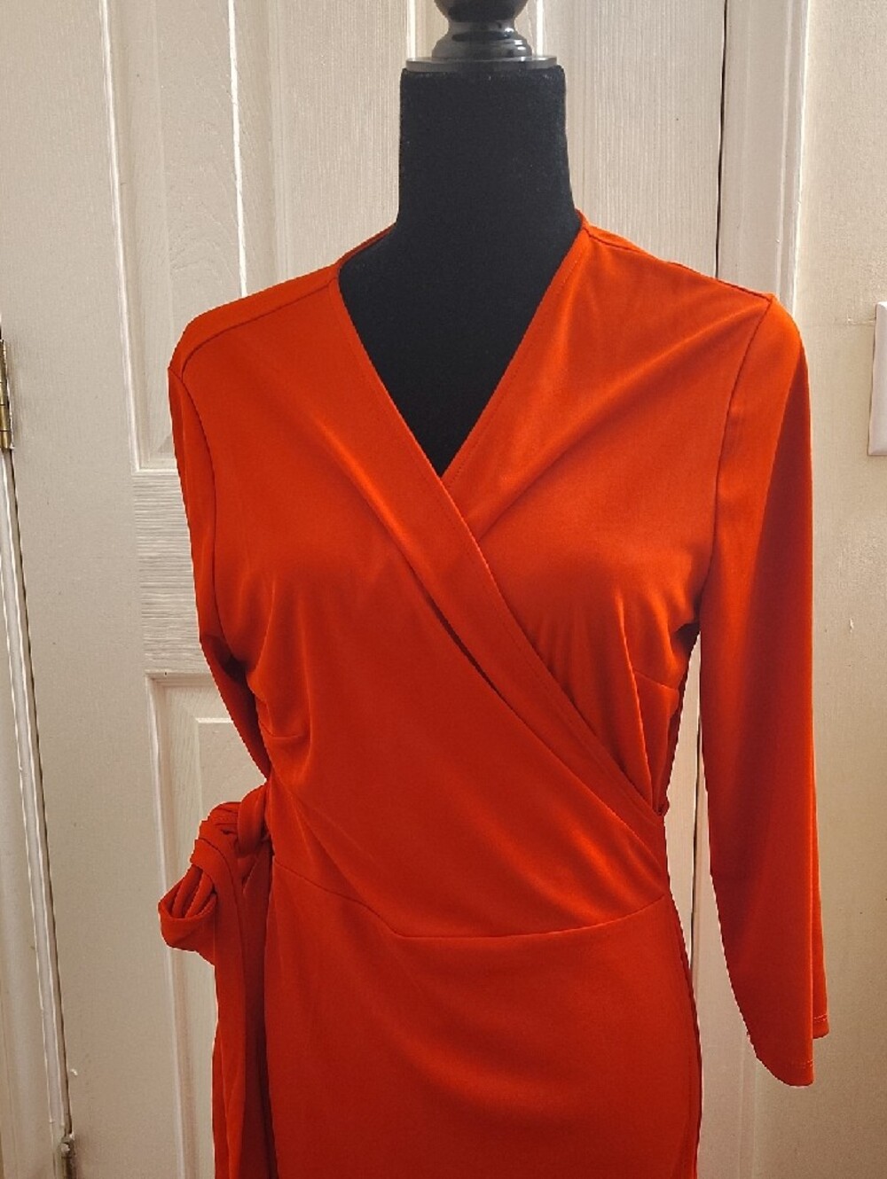 Ann Taylor Orange Long-Sleeve Wrap Dress - Picture 5 of 5